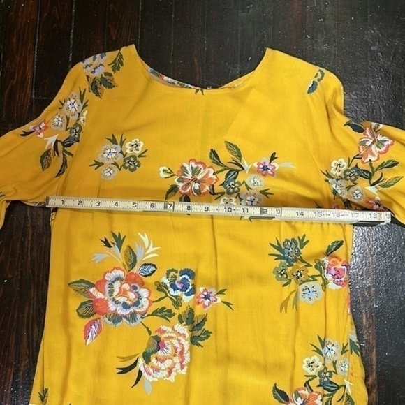 Old navy, yellow flowered long sleeve mini dress size small - Picture 6 of 8